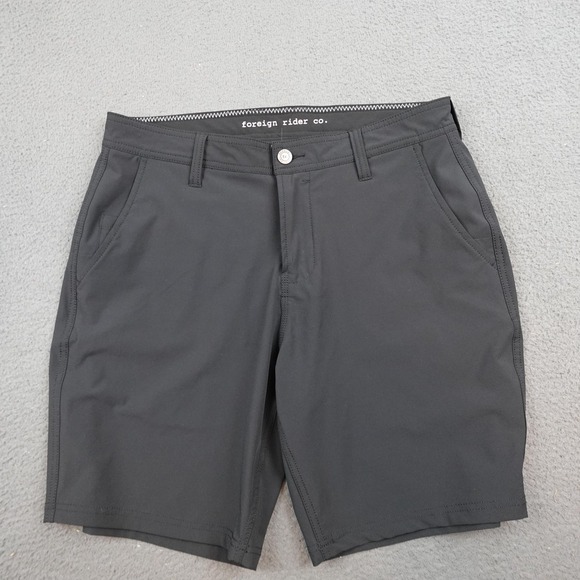 Foreign Rider Co Shorts Mens 32 Black Recycled Stretch Performance Casual Golf